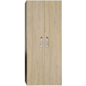 Kolomkast dubbel sanicare q9/q10/q11 soft-closing deuren chromen greep 160x67x32 cm grey-wood