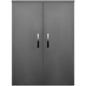 Sanicare - Kolomkast - 2-Deurs - Antraciet - Soft-Closing - Chromen Greep