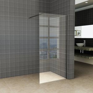 BWS Inloopdouche Pro Line Helderglas 100x200 8mm Nano Coating Mat Zwart Profiel en Stang