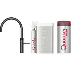 Quooker cube fusion round mat zwart met combi+ boiler