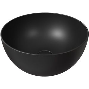Ronde waskom opbouw salenzi unica round 40x20 cm mat zwart