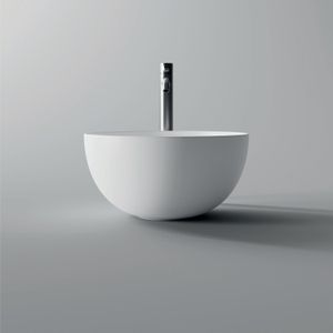 Ronde Waskom Opbouw Salenzi Unica Round 40x20 cm Mat Wit (inclusief bijpassende afvoerplug)