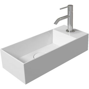 Fontein salenzi spy 45x20 cm mat wit kraangat rechts