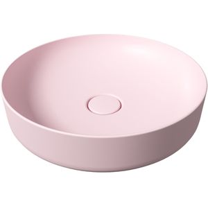 Salenzi Form ronde opbouw waskom met clickwaste mat roze 45cm