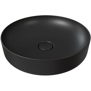 Salenzi Form ronde opbouw waskom met clickwaste mat zwart 45cm