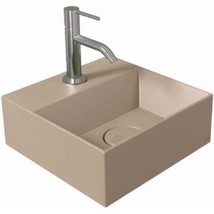 Fontein Salenzi Spy 30x30 cm Mat Taupe (inclusief bijpassende clickwaste)