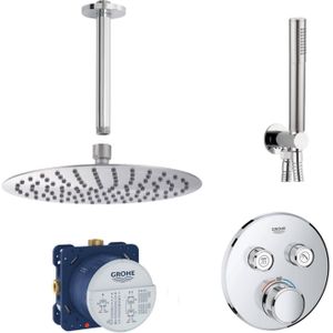 Grohe smartcontrol inbouw doucheset rond met hoofddouche 20 cm plafond uitloop en handdouche compleet