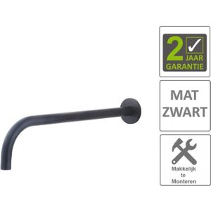 BWS Wastafelkraan Fit Rond 18 mm Uitloop 30 cm Mat Zwart