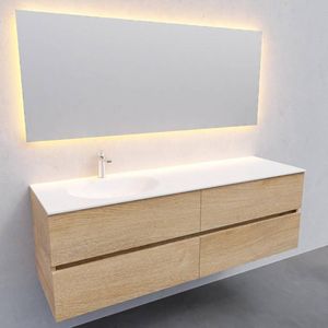 Boss & Wessing - Stockholm - Badkamermeubel - Wood Washed Oak - 150x46 cm - 4 Laden