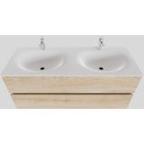 Badkamermeubel solid surface bws stockholm 120x46 cm rechts wood washed oak (0 kraangaten)