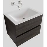 Badkamermeubel solid surface bws oslo 60x46 cm wood dark brown (0 kraangaten)