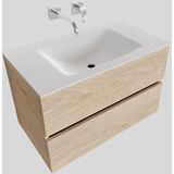 Badkamermeubel solid surface bws oslo 80x46 cm wood washed oak (0 kraangaten)