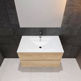 Badkamermeubel solid surface bws oslo 80x46 cm wood washed oak (1 kraangat)