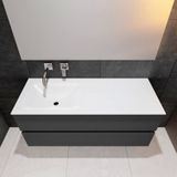 Badkamermeubel solid surface bws oslo 120x46 cm links mat antraciet (0 kraangaten)