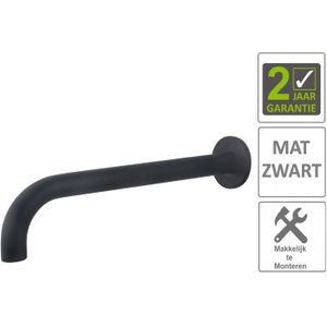 AQS Wastafelkraan Uitloop Rond 31.3 cm Mat Zwart