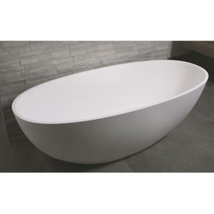 Vrijstaand bad luca sanitair vasca 180x80x60 cm solid surface mat wit