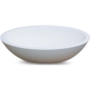 Waskom luca sanitair ovaal 57x40x14 cm solid surface 25mm mat wit