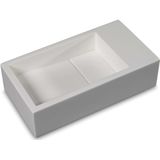 Fontein luca sanitair 35x18x9 cm solid surface zonder kraangat links of rechts mat wit