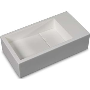 Fontein Luca Sanitair 35x18x9cm Solid Surface Zonder Kraangat Links Of Rechts Mat Wit