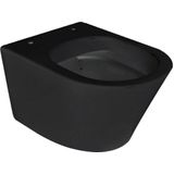 UP320 Toiletset 49 Wiesbaden Vesta Rimless MAT zwart Met bril en Drukplaat
