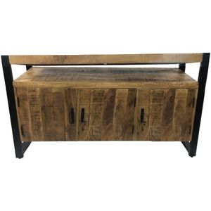 Onderkast bws mango wood 135x45x90 cm met mat zwart metaal