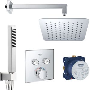 Grohe smartcontrol inbouw doucheset vierkant met hoofddouche 20 cm en handdouche compleet