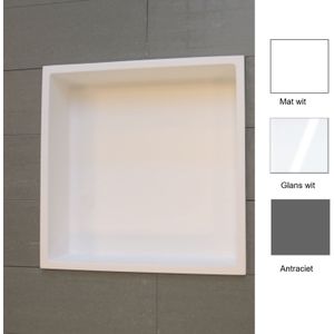 Inbouwnis luca sanitair 29.5x29.5x8 cm solid surface mat wit
