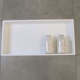 Inbouwnis luca sanitair 59,5x29,5x8 cm solid surface mat wit