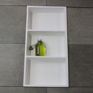 Inbouwnis luca sanitair 59,5x29,5x8 cm solid surface 3 vakken rechthoek mat wit