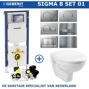 Geberit - Sigma 8 - Toiletset - Wit - Inclusief Drukplaat