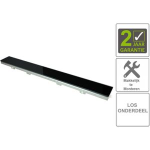 AQS Glasrooster Tbv RVS Douchegoot 50x7 cm Zwart