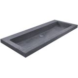 Bws wastafel hardsteen 100x46x5 cm 1 kraangat mat zwart