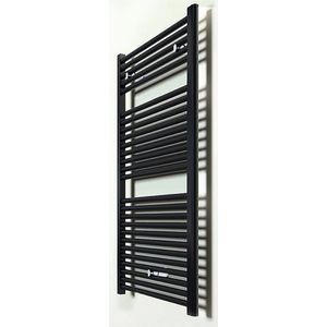 Bws sierradiator elvira 60x118 cm middenonder aansluiting mat zwart