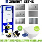 Geberit UP320 Toiletset set48 Villeroy & Boch O.Novo DirectFlush Compact Met Sigma drukplaat