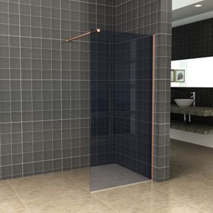 BWS Inloopdouche Pro Line Rookglas 90x200 Nano Coating Geborsteld Brons Koper Profiel en Stang