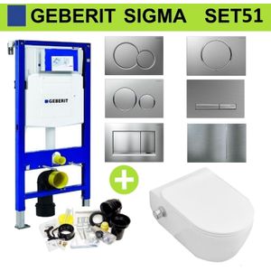 Geberit up320 toiletset set 51 wandcloset sanilux easy flush slim met bidet sigma drukplaat