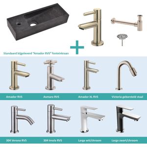 Fonteinpack small natuursteen links 38x14x8 cm rvs