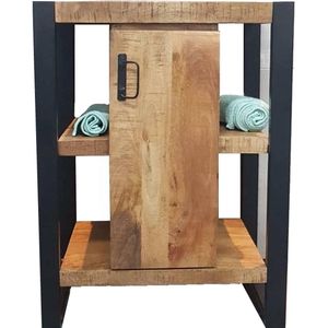 Onderkast BWS Mineola Mango Wood 60x40x81cm Met Mat Zwart Metaal