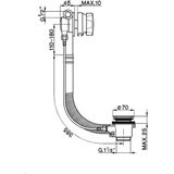 Badafvoer met vulcombinatie salenzi giro gepoedercoat messing mat zwart ø48 mm