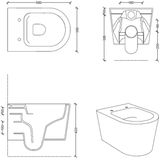 Salenzi Civita Wandcloset Toiletpot Randloos Mat Roze 50x35x36.5cm