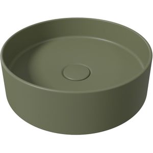 Opbouw waskom salenzi hide circle 40x12 cm mat legergroen