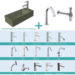 Salenzi fonteinset spy mat groen 45x20 cm chroom