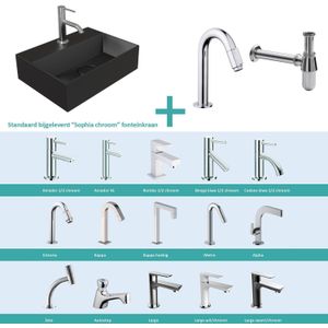 Salenzi fonteinset spy mat zwart 40x30 cm chroom
