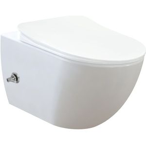 Wandcloset bws freedom randloos met bidetkraan warm en koudwater wit