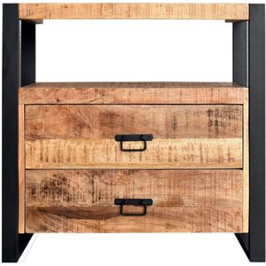 Onderkast Boss & Wessing Mango Wood 80x45x81 cm met Mat Zwart Metaal