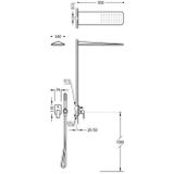 Regendouche inbouw tres loft mengkraan 16x55 cm douchekop rechthoek mat zwart