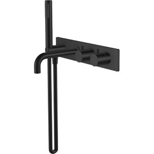 Badkraan BWS Exclusive Thermostaat Inbouw 2-knops Mat Zwart