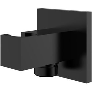 Boss & Wessing - Doucheaansluiting Luxe - Vierkant - Mat Zwart - Messing