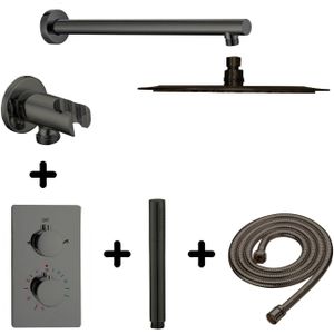 Regendoucheset Best Design Moya Rond Thermostatische Inbouwset Gunmetal