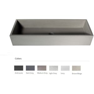 Opzet Wastafel Urbi et Orbi Immissio 90 Beton 90x31x15 cm Donkergrijs